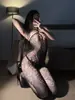 Lingerie Sexy com Abertura na Virilha, Não Precisa Tirar, Body Sexy Plus Size, Roupa Sedutora de Rede Preta para Garotas Sensuais, Não Precisa Tirar
