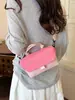 Bolsa Pequeña Cuadrada Ligera Versátil de Color Macarrón para Niñas, Bolsa de Tela con Bloques de Color Estilo Nuevo 2026, Bolso Cruzado Texturizado para Mujer