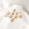 Colgante Cuadrado Estéreo de Cristal de Zirconia Relleno de Oro de 14 Quilates que Conserva el Color Colgante Inteligente Pendientes DIY Colgante de Joyería para Collar