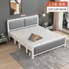 Cama dobrável para casa com estrutura de ferro, Cama de solteiro para cochilo, Cama de casal portátil para aluguel, Cama simples de placa rígida, Tipo econômico