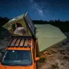 Barraca de Teto para Carro de Acampamento ao Ar Livre para 1-2 Pessoas, Dobrável Lateral Flip, Casca Dura de Alumínio, à Prova de Chuva, Impermeável e Resistente ao Desgaste