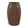Otoño 2025 Nuevo Falda Lápiz Elástica de Color Sólido de Cintura Alta Falda de Cuero de Longitud Media Venta al por Mayor para Mujer Color Caqui Rosa Café