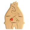 Adornos de Rompecabezas Populares Transfronterizos Set de Osos de Abrazo de Madera Decoración del Hogar Oso Madre e Hijo Adornos de Escritorio Familia Cálida