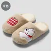 Chinelos de algodão com estampa de cachorrinho de desenho animado para outono e inverno para mulheres, chinelos fofos West Highland internos antiderrapantes quentes de pelúcia para homens, atacado
