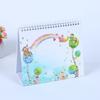 Calendario de escritorio creativo y lindo de 8 pulgadas con diseño de dibujos animados, para niños, DIY, película de impresión a color, calendario de espiral portátil, en stock, al por mayor