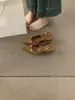 Sandálias Sem Salto Femininas Estilo Coreano Nicho Francês Salto Alto Sapatos Femininos Primavera Estilo Retrô Fivela Bico Fino Boca Rasa Salto Plataforma