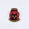 Serie de Broches de Gato Negro con Llama Transfronteriza Estilo Genial Insignia Decorativa para Mochila de Animal Pequeño Hebilla de Metal