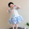Vestido de Princesa Elsa para Niñas, Vestido de Verano 2026 Estilo Nuevo, Elegante Vestido de Pastel para Bebés, Vestido Infantil de Elsa