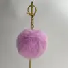 Venta Directa de Fábrica Colgante de Bola de Pelo de Conejo Sintético Accesorios para Mascotas Materiales para Juguetes Colgante para Bolso Llavero Bola Redonda
