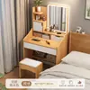 Tocador dormitorio pequeño minimalista moderno tocador mueble de almacenamiento integrado mini apartamento mesa de maquillaje pequeña de noche