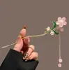 Grampo de Cabelo Dourado Folha Roxa para Mulheres, Grampo de Coque de Alta Qualidade, Novo Acessório de Cabelo Estilo Chinês Moderno