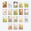 36 Tarjetas de Ilustración de Animales en Acuarela, Tarjetas de Colección de Mascotas Lindas Estilo Curativo Transfronterizo, Tarjetas de Memoria Cognitivas de Iluminación para Niños