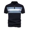 Nova Camisa Polo de Malha Canelada Texturizada de Verão 2024 para Homens Manga Curta Respirável e Fresca Camisas Polo Masculinas