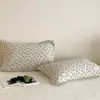 Ins~Un par de fundas de almohada 100% algodón hechas de gasa de algodón puro, resistentes al aceite, absorbentes del sudor, transpirables, antideslizantes y que no se caen para adultos