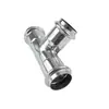 Foshan En Stock Accesorios de T de Acero Inoxidable 304 Ondulados de Diámetro Igual, Accesorios de Tubería de Agua de Acero Inoxidable de Grado Alimenticio