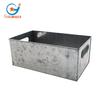 Cubo de hierro vintage para flores, caja de hierro gris, maceta cuadrada de hierro galvanizado