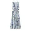 Comercio Exterior 2026 Nueva Llegada Primavera Estilo Europeo y Americano Moda Femenina Sexy Chica Caliente Vestido con Estampado Abierto 2887188
