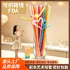 Pajitas de Plástico PP para Arte Pajitas Desechables para Bebidas Pajitas Desechables Coloridas Flexibles para Manualidades Infantiles