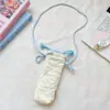 64161 Bolso para cámara de estilo coreano, con estampado femenino, bloques de color, acolchado en forma de corazón, bolsa para llevar accesorios de cámara