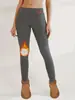 Pantalones de algodón cálidos con textura estilo europeo y americano para otoño e invierno, con forro de borrego, engrosados, de cintura alta, elásticos, adelgazantes, adecuados como prenda exterior y como leggings