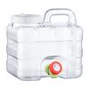 Cubo de agua pura transparente de 7.5 L cubo para beber doméstico PC camping al aire libre coche viaje autónomo con grifo almacenamiento de agua