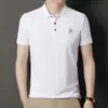 Camisa Polo de Manga Corta con Cuello Camisero para Hombre Tendencia Verano Camiseta Estilo Coreano Ajustada Moderna Nueva Camiseta Versátil Top