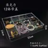 Bandeja de exibição de joias de linho Bandeja de exibição de balcão com ornamento de jade e pedras preciosas Bandeja de 12 compartimentos para miçangas soltas