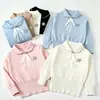 Suéter para Niñas con Decoración Floral Estilo Coreano, Nuevo Tejido de Comercio Exterior Transfronterizo, Camiseta Básica Sencilla Versátil para Niños para Primavera y Otoño