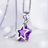 Collar con colgante de estrella de cinco puntas Yihua Cadena corta coreana para clavícula Colgante de ráfaga de estrella Regalo Colgante de piedra del amor