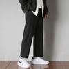 Pantalones casuales de seda fina de verano para hombre, estilo coreano, modernos, combinables, holgados, de pierna recta, de pierna ancha, deportivos, casuales, hasta los tobillos