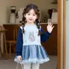 Vestido de Policial Judy para Meninas, Nova Moda Outono 2026 Vestido Princesa em Renda, Roupa para Primavera e Outono, Vestido Moletom para Bebê Menina