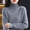 Suéter de punto de estilo coreano de ajuste holgado con manga raglán para otoño e invierno, suministro directo, camiseta base de punto, suéter de cuello alto para mujer