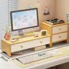 Soporte elevador para computadora de escritorio con base para pantalla, bandeja para teclado y cajón para organización de escritorio de oficina