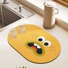 Desenho Animado Expressão Engraçada Absorvente de Água Tapete Escorredor de Cozinha Utensílios de Mesa Domésticos Pratos Tapete Isolante Sem Lavagem Pano Tecnológico Tapete Antiderrapante