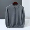 26 modelos nuevos de suéteres de cachemira para hombre con cuello polo, corte holgado, talla grande, camiseta base de punto, suéter de lana, ropa de negocios para hombre