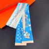 2021 Primavera y Verano Nuevo Pañuelo Pequeño Estampado a Doble Cara Estilo Coreano Corbata Bolso Cinturón para el Cabello de Mujer Pañuelo Pequeño de Mujer En Vivo