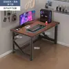 Escritorio de Computadora para Uso Doméstico, Escritorio de Escritorio para Dormitorio, Escritorio Sencillo para Casa de Alquiler para Videojuegos, Escritorio Rectangular para Estudiante con Estantería Integrada