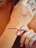 Acessórios de Pulseira de Nicho Criativos e Elegantes Europeus e Americanos para Mulheres Pulseira Escrava da Moda Corrente de Contas de Zircônia Cúbica Pulseira de Dedo