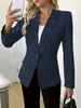 Blazer de mujer de talla grande, color liso, manga larga, un solo botón, nuevo, europeo y americano, transfronterizo, 2026