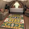 Tapetes de Chão Estilo Étnico Retro Americano Transfronteiriços, Tapetes Decorativos Persas Completos para Sala de Estar, Cobertores Resistentes ao Desgaste e Amigáveis à Pele para Mesas de Cabeceira