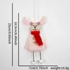 Rena de Pelúcia de Natal Pingente de Madeira Festa de Natal Decoração de Casa Ornamento Pendurado Árvore de Natal Arranjo DIY Pingente