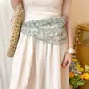 Pañuelo de Seda Floral Estilo Pastoral con Cinturón para Mujer, Pañuelo Triangular Delgado para Decorar Faldas, Accesorio para la Cintura, Corbata de Cuello, Pañuelo para la Cabeza