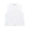 2026 Verano Nuevo Estilo Estilo Europeo y Americano Bordado Calado Blanco Sin Mangas Camisa Cárdigan Top Shorts Conjunto