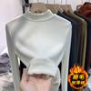 Camiseta interior básica de terciopelo para bebé con cuello alto tienda-propietario mujer otoño e invierno nueva manga larga cuello medio alto forro polar gruesa interior