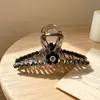 Grampo de Tubarão Exquisito Versátil com Strass Japonês Coreano para Mulheres, Luxo Leve, Parte de Trás da Cabeça, Coque Meio Preso, Novo Acessório de Cabelo com Sensação de Alto Padrão