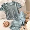 Ropa de Casa para Niños Primavera y Verano Nuevo Pequeña Impresión Modal Clase A Tejido Desnudo Coreano Traje de Pijama para Niñas