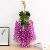 Encriptación de Simulación Flor de Glicina Venta al por mayor Flor de Enredadera de Flor de Frijol Dolichos para Techo de Pasillo de Casa Decoración de Arco de Boda Cadenas de Flores de Frijol Dolichos Flores Falsas