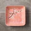Criativo estilo japonês underglaze Plum Blossom pintado à mão louça cerâmica Home Hotel 7 polegadas prato quadrado