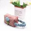 Nova Bolsa de Cosméticos de Veludo de Grande Capacidade, Fofa com Flores, Portátil para Mulheres, Bolsa de Armazenamento para Lavar, Bolsa de Mão para Maquiagem