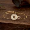 Pulsera de plata esterlina Shangying S925 moderna para combinar con todo, calcedonia blanca natural, calabaza, pulsera con hebilla de seguridad, exquisita pulsera microincrustada